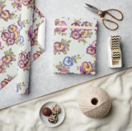 Wrapping Paper | Vintage Pansy Floral Garden