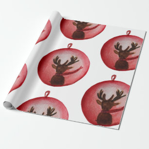 Wrapping Paper Watercolor Deer, Christmas