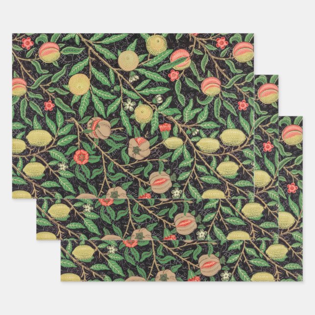 WRAPPING PAPER : WILLIAM MORRIS : POMEGRANATE (Set)