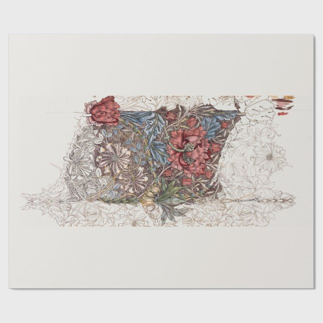 WRAPPING PAPER : WILLIAM MORRISE : HONEYSUCKLE (Flat)