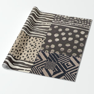 wrapping paper with black and beige design