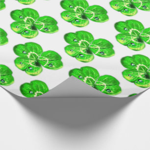 Wrapping Paper with Clover Leaf