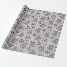 Wrapping Paper with Crystal and Geode pattern