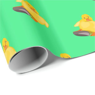 Wrapping Paper with Cute Duckling