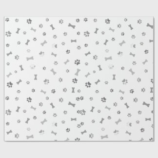 Wrapping paper with dog paws