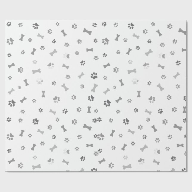 Wrapping paper with dog paws (Flat)