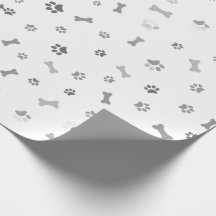 Wrapping paper with dog paws