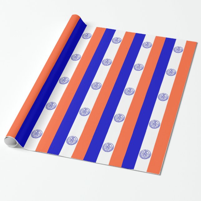 Wrapping paper with Flag of New York City (Unrolled)
