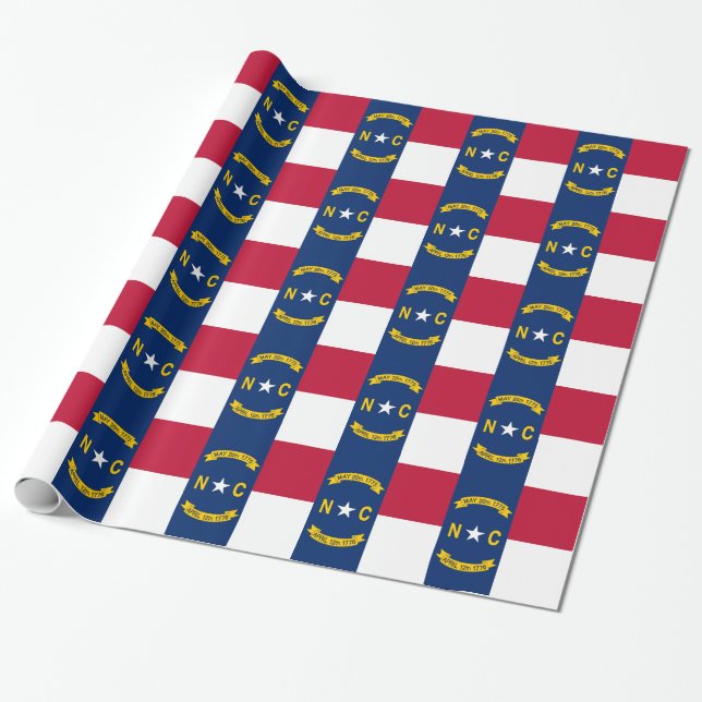 Wrapping paper with Flag of North Carolina (Unrolled)
