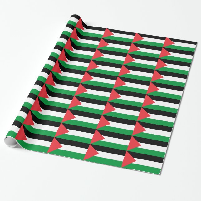 Wrapping paper with Flag of Palestine (Unrolled)