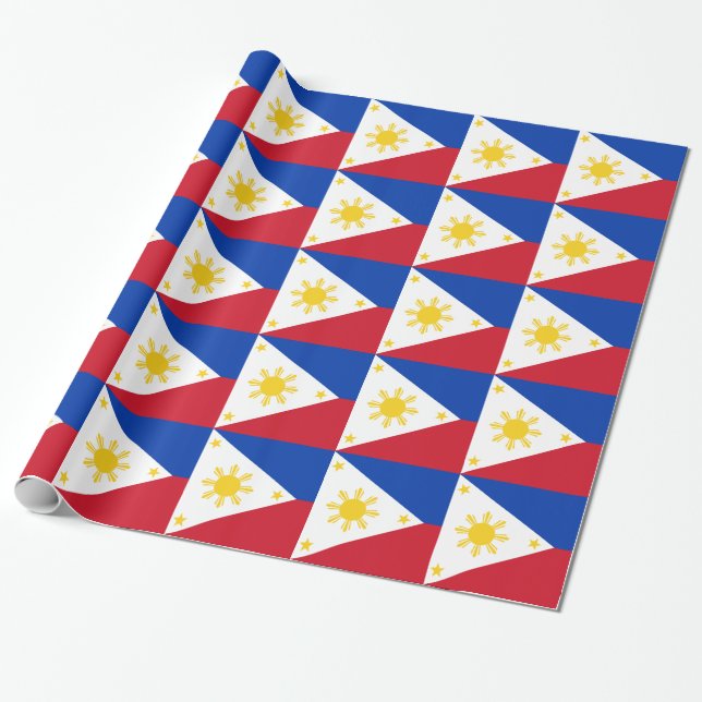 Wrapping paper with Flag of Philippines (Unrolled)