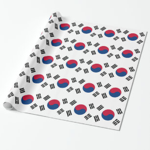 Wrapping paper with Flag of South Korea