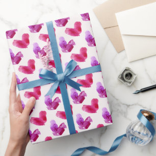 Wrapping paper with heart shaped fingerprints 