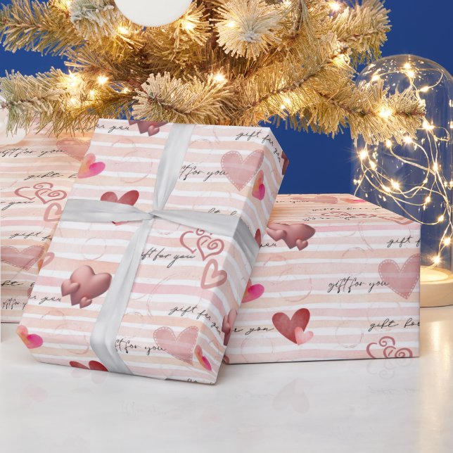 Wrapping paper with hearts (Holidays)