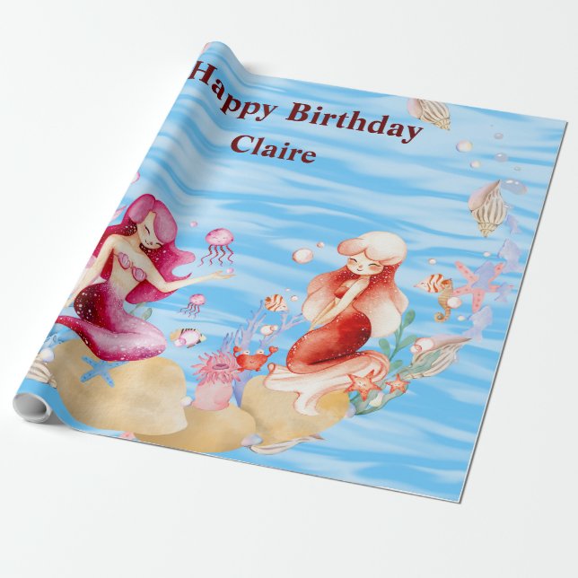 Wrapping paper with Mermaids (Unrolled)