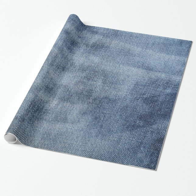 Wrapping paper with natural blue jeans, denim (Unrolled)