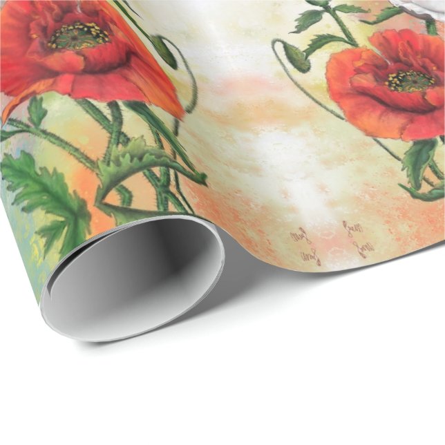 Wrapping Paper with Poppies (Roll Corner)