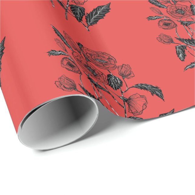 Wrapping Paper with Poppies (Roll Corner)