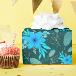 Wrapping paper with Vibrant Blue flowers