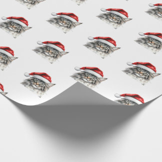 Wrapping Papers - Festive Maine Coon at Christmas Wrapping Paper