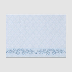 Wrapping Tissue - Icy Blue Damask Paper