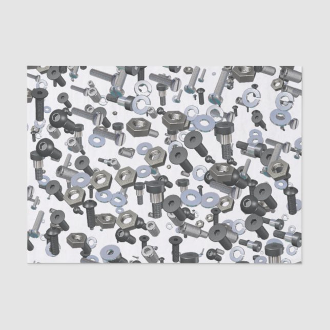 Wrapping Tissue - Nuts and Bolts Paper (Front)