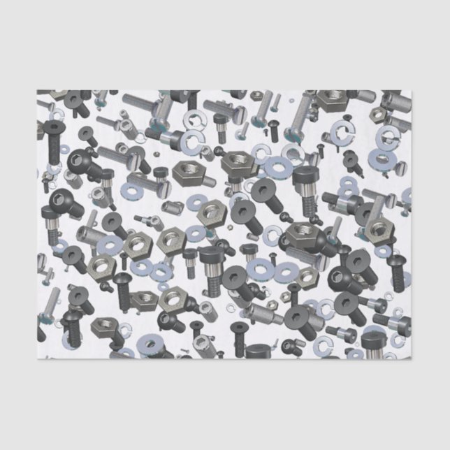 Wrapping Tissue - Nuts and Bolts Tissue Paper (Front)