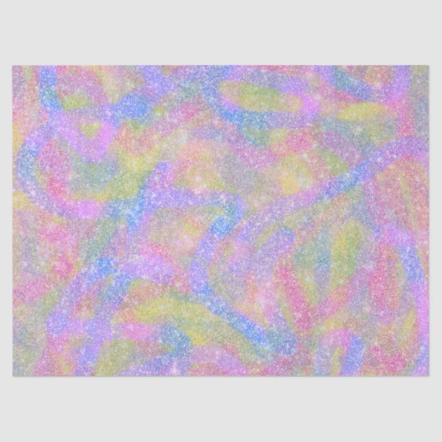 Wrapping Tissue - Sparkly Pastel Rainbow Paper (Front)