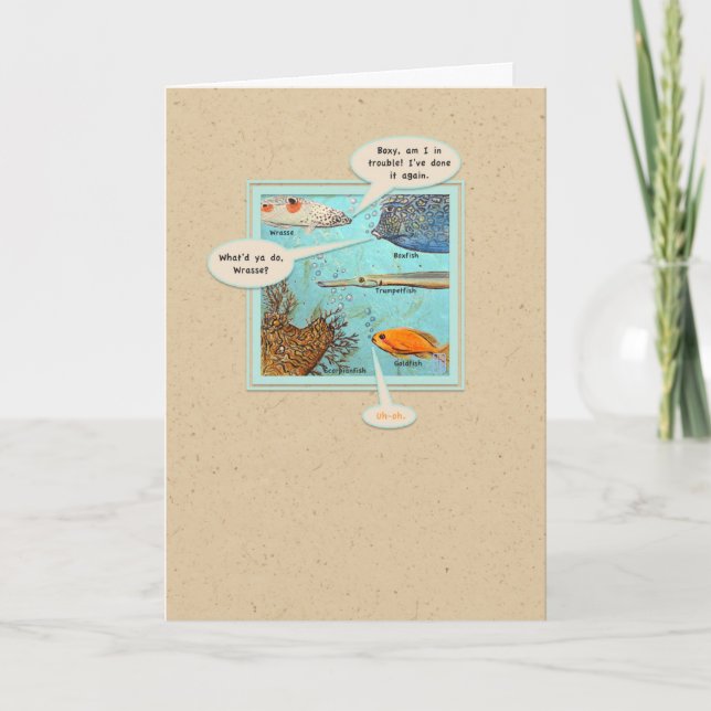 Wrasse & Friends Apology Card (Front)