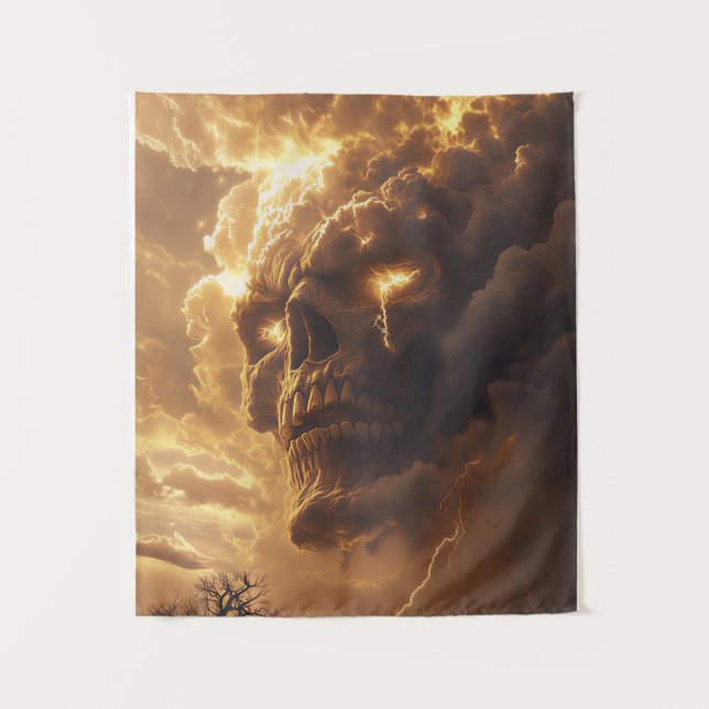 Wrath of the Storm Skull Tapestry (Front)
