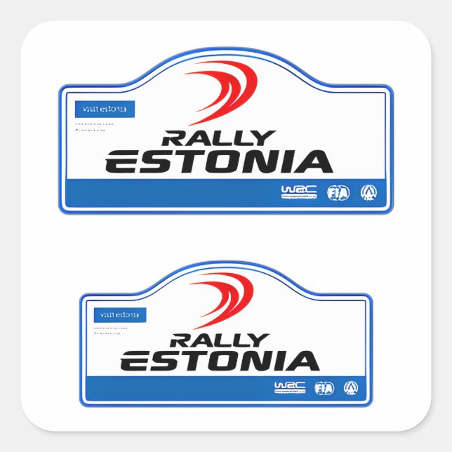 WRC Rally Estonia championship car racing motorspo Square Sticker (Front)