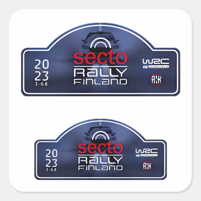 WRC Rally Finland artic car racing motorsport  Square Sticker (Front)