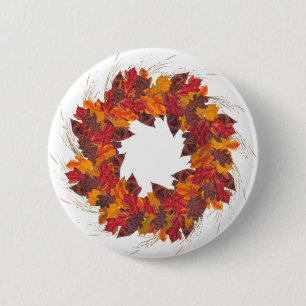 Wreath 6 Cm Round Badge