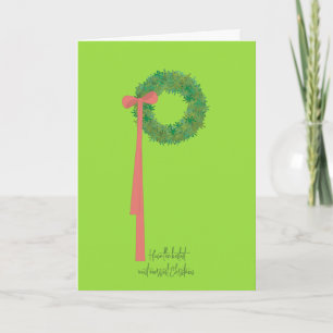 Wreath and Ribbon Holiday Card