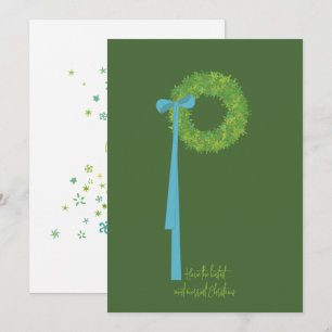 Wreath and Ribbon Holiday Card