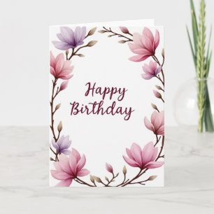 Wreath Blossom Birthday Card