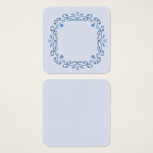 Wreath border design in blue tones