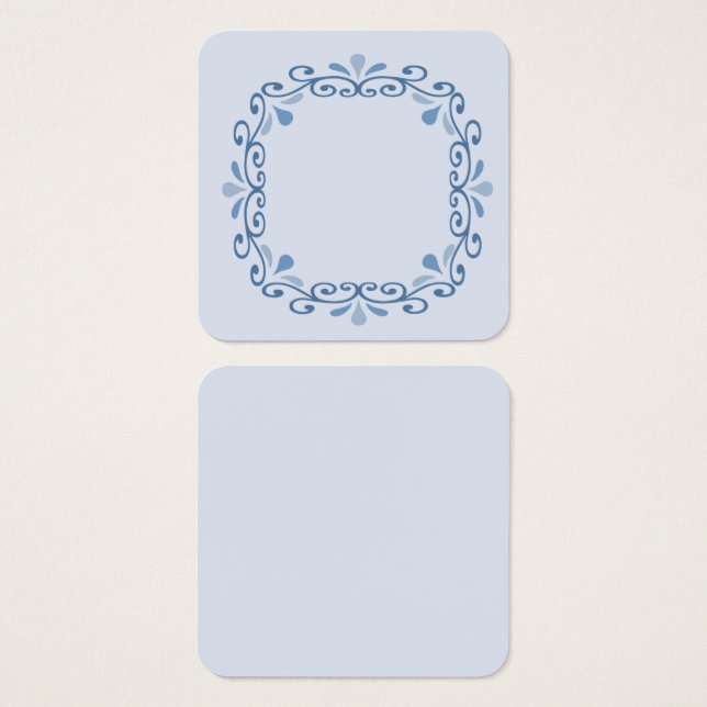 Wreath border design in blue tones (Front & Back)