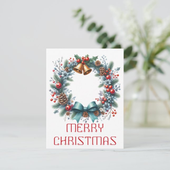 Wreath Christmas Card (Standing Front)