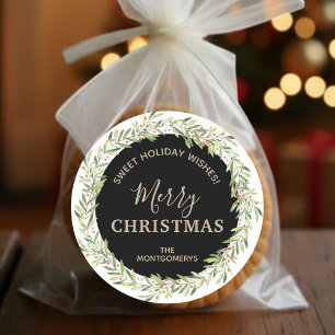 Wreath Christmas Homemade Holiday Baking Classic Round Sticker