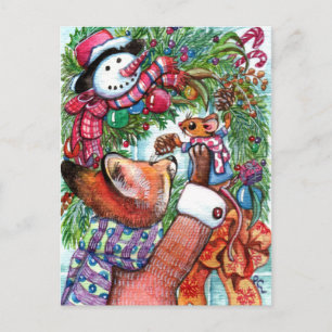 Wreath Decorating Postcard