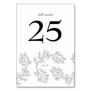 Wreath Elegant Floral Wreath Minimal Monogram Table Number