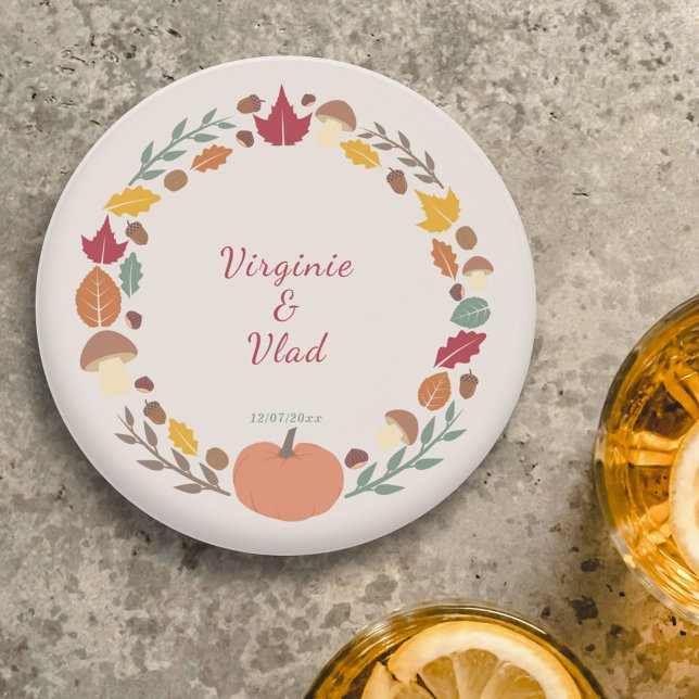 Wreath & Fall Wedding Coaster (Wreath & Fall Wedding Coaster)