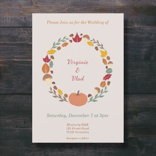 Wreath & Fall Wedding Invitation