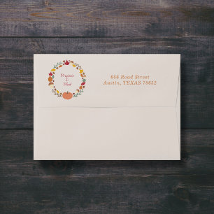 Wreath & Fall Wedding Invitation Envelope