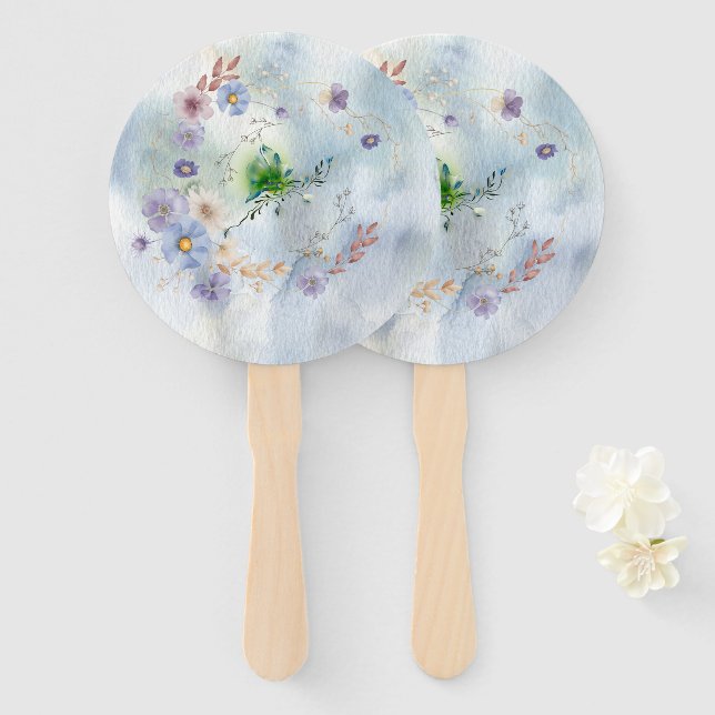 Wreath Floral and whimsy set of fans (Front and Back)