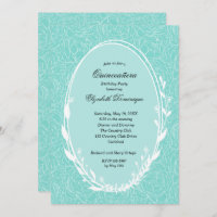 Wreath Floral Quinceañera Birthday Invitations