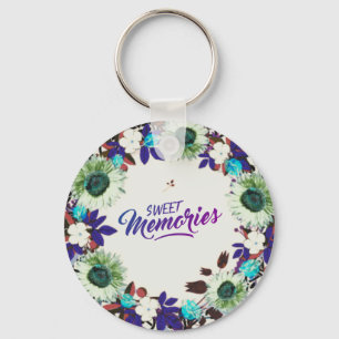Wreath Flowers Greenery Floral Religious Gift Art Key Ring