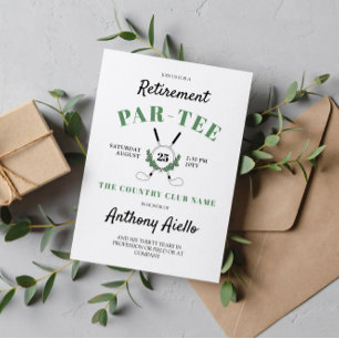 Wreath Golf Themed Retirement Party Invitation