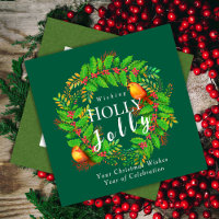 Wreath Holly Jolly Family Green